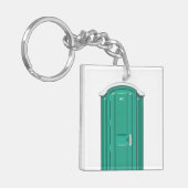 Turquoise Portable Toilet Sleutelhanger (Voorkant Links)
