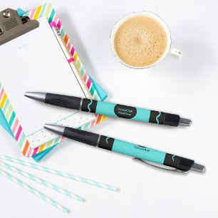 Turquoise Potlood Wrap Monogram Naam Pen