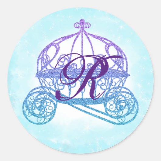 Turquoise Princess Carriage Stickers (Voorkant)