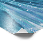 Turquoise Prinses Quinceanera Zitkaarten Foto Afdruk (Hoek)