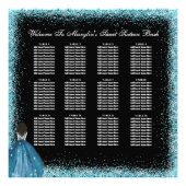 Turquoise Prinses Quinceanera Zitkaarten Foto Afdruk (Voorkant)