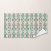 Turquoise Print on White Handdoek (Handdoek)