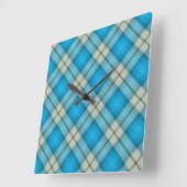 Turquoise Pset Pattern Vierkante Klok (Hoek)