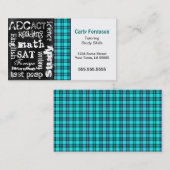 Turquoise Pset, Visitekaartje van Grunge Chalkboar (Voorkant / Achterkant)