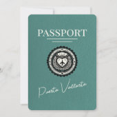 Turquoise Puerta Vallarta Passport Save The Date (Voorkant)