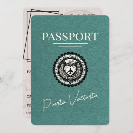 Turquoise Puerta Vallarta Passport Save The Date