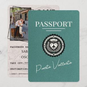 Turquoise Puerta Vallarta Passport Save The Date