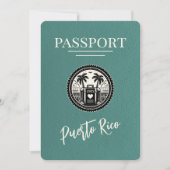 Turquoise Puerto Rico Paspoort Save The Date (Voorkant)