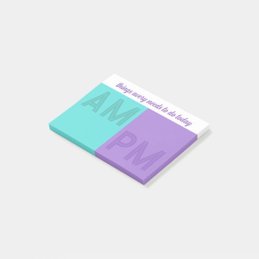 Turquoise Purple Things To Do Today AM / PM Post-it® Notes (Schuin)
