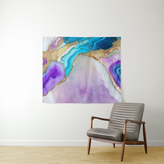 Turquoise Quartz Marble Wallpaper Wandkleed (In Situ (horizontaal))