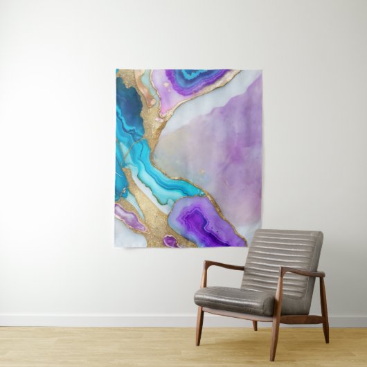 Turquoise Quartz Marble Wallpaper Wandkleed (In situ)