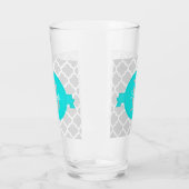 Turquoise Quatrefoil - Gepersonaliseerd glas (Links)