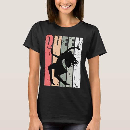 Turquoise Queen of Dance Champion Birthday Retro V T-shirt (Voorkant)