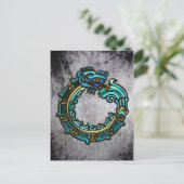Turquoise Quetzalcoatl Briefkaart (Staand voorkant)