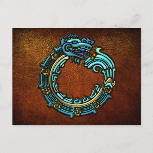 Turquoise Quetzalcoatl Briefkaart (Voorkant)