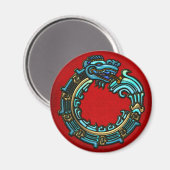 Turquoise Quetzalcoatl Magneet (Voorkant / Achterkant)