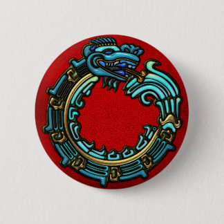 Turquoise Quetzalcoatl Ronde Button 5,7 Cm