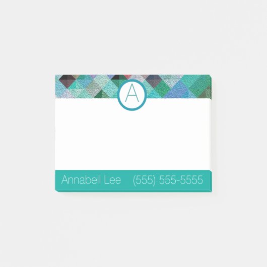 Turquoise Quilty Post-it® Notes (Voorkant)