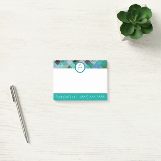 Turquoise Quilty Post-it® Notes (Kantoor)