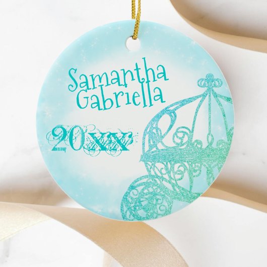 Turquoise Quinceanera Keepomwille kerstversiering Keramisch Ornament