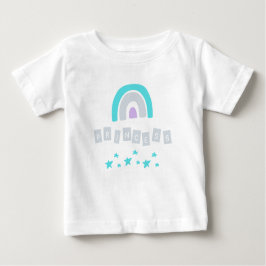 Turquoise Rainbow Princess Stars Baby Girl T-Shirt