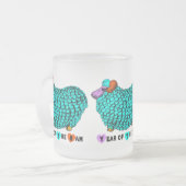 Turquoise Ram Chinese Year Zodiac Frosted Glass M Matglas Koffiemok (Voorkant links)