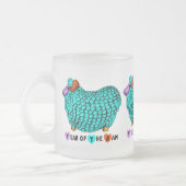 Turquoise Ram Chinese Year Zodiac Frosted Glass M Matglas Koffiemok (Links)