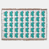 Turquoise Ram Chinese Year Zodiac Throw Blanket Deken (Voorkant)