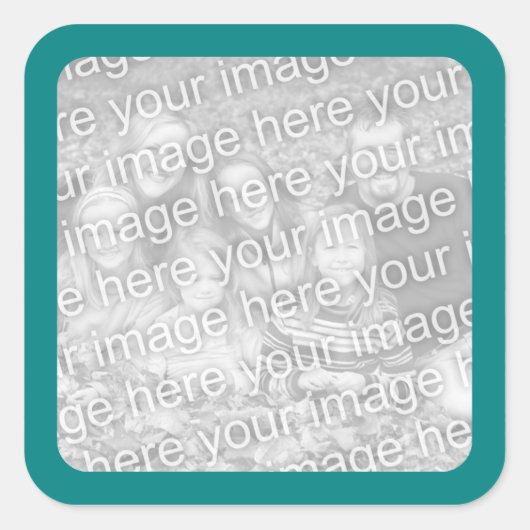 Turquoise Rand Foto Sticker (Voorkant)