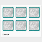 Turquoise Rand Foto Sticker (Vel)