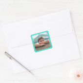 Turquoise Rand Foto Sticker (Envelop)