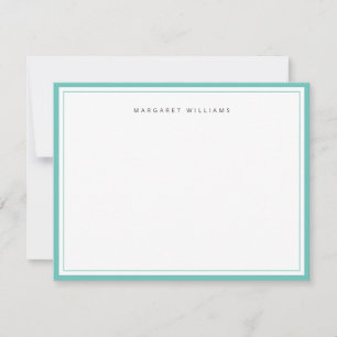 Turquoise Rand Minimalistische Persoonlijke Notiti Notitiekaartje