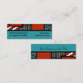 Turquoise Red Black Hoge Mode Boutique Designer Mini Visitekaartje (Voorkant / Achterkant)