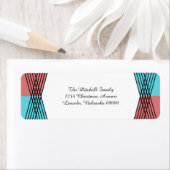 Turquoise Red Colorful Deco Adresetiketten Etiket (Insitu)