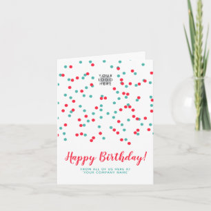 Turquoise Red Confetti SVG Happy Birthday Logo Kaart