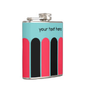 Turquoise Red en Black Stripes Heupfles (Rechts)