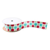 Turquoise Red en Green Polka Dot Ribbon Satijnen Lint (Spoel)