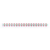 Turquoise Red en Green Polka Dot Ribbon Satijnen Lint (Voorkant)