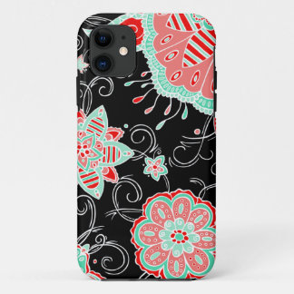 Turquoise & Red Floral Case-Mate iPhone Case