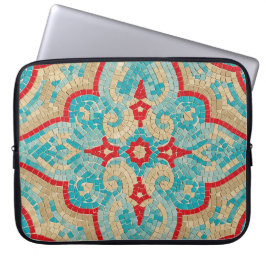 turquoise red laptop sleeve