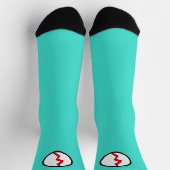 Turquoise Red Lightning Bolt Superheld Halloween Sokken (Top)