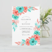 Turquoise Refreshing Summer Wedding Kaart (Staand voorkant)