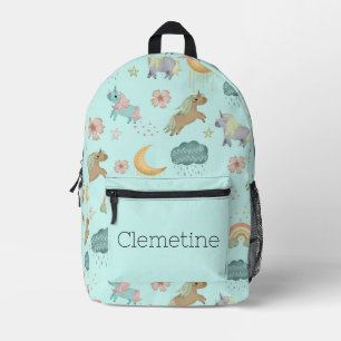 Turquoise regenboog en eenhoorn rugzak