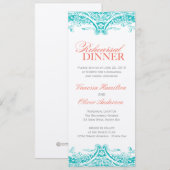 Turquoise Rehearsal Dinner Invitation Kaart (Voorkant / Achterkant)