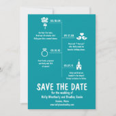 Turquoise relatie tijdlijn Save the Date (Voorkant)