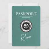 Turquoise Reno Paspoort Bewaar de datum Save The Date (Voorkant)