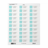 Turquoise Retouradreslabels Etiket (Full Sheet)