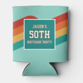 Turquoise Retro 50e Verjaardagsfoto Blikjeskoeler (Voorkant)