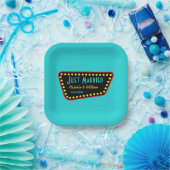 Turquoise Retro Bord Papieren Borden (Feest)