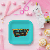 Turquoise Retro Bord Papieren Borden (Feest)